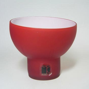 Carlo Moretti Satinato Red Murano Glass Vase - Labelled