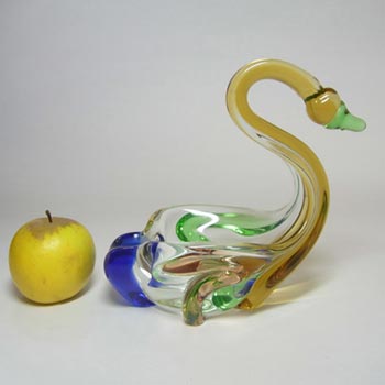 Mstisov Czech Glass Rhapsody Swan Bowl by Frantisek Zemek