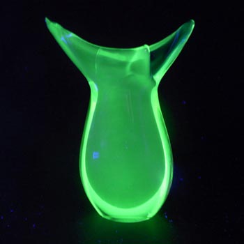 (image for) Murano/Venetian Blue/Uranium Green Sommerso Glass Vase