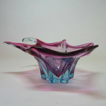 Cristallo Venezia CCC Murano Pink + Blue Sommerso Glass Bowl