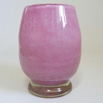 Nazeing British 1950's Clouded Pink Bubble Glass Vase