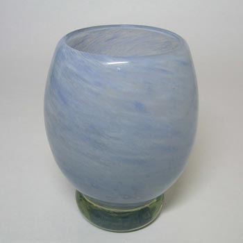 Nazeing? Clouded Mottled Blue Bubble Glass Barrel Vase