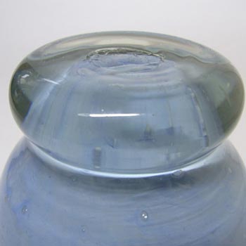 Nazeing? Clouded Mottled Blue Bubble Glass Barrel Vase