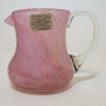 Nazeing 1950\'s Clouded Pink Bubble Glass Jug - Labelled