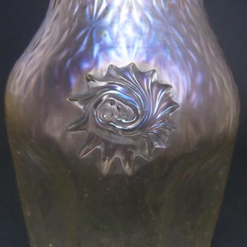 Art Nouveau 1900's Iridescent Glass Prunted Antique Vase