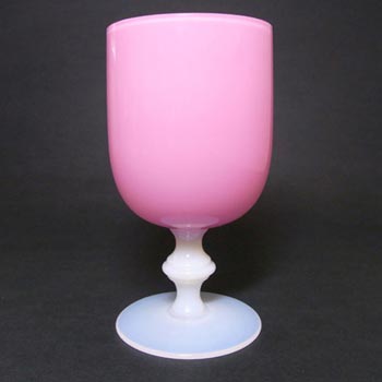 Italian Empoli or French Pink & Opaline/Opalescent Glass Goblet