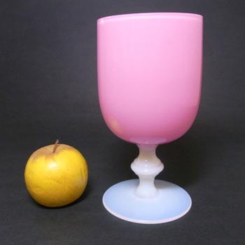 Italian Empoli or French Pink & Opaline/Opalescent Glass Goblet