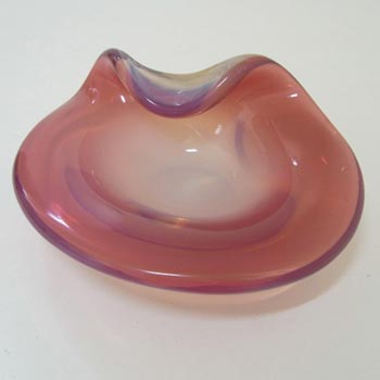 (image for) Fratelli Toso Murano Pink + Opalescent White Glass Bowl