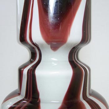 Empoli Vintage Marbled Purple & White Glass Hooped Vase