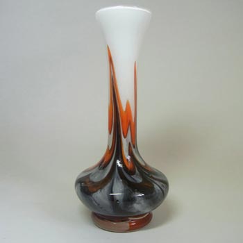 Italian V.B. Opaline Florence Marbled Orange Glass Vase