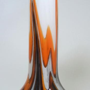 V.B. Opaline Florence Italian Marbled Orange Glass Vase