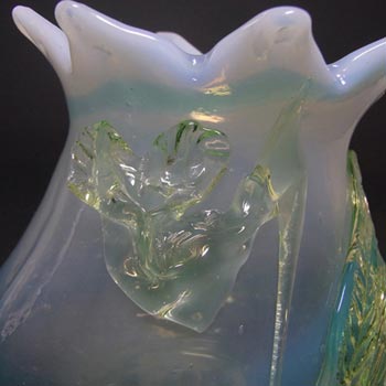 Victorian 1890's Opalescent Vaseline/Uranium Glass Vase