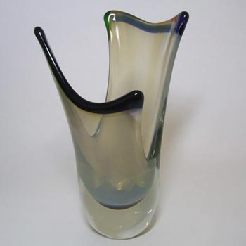 Large Opalescent Czech Organic Glass Sculpture Vase