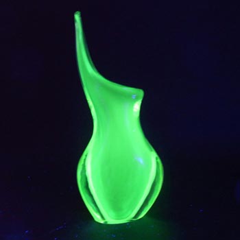 (image for) Murano/Venetian Green & Uranium Sommerso Glass Vase