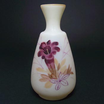 Victorian Hand Painted/Enamelled Uranium Glass Vase