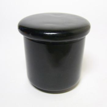 Holmegaard Palet Black Cased Glass Mustard Jar by Michael Bang