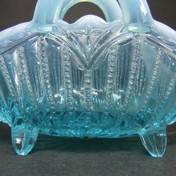 Henry Greener 1900's Victorian Blue Pearline Glass Bowl