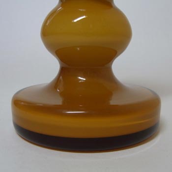 Polish Amber Hooped Cased Glass Scandinavian Style Vase