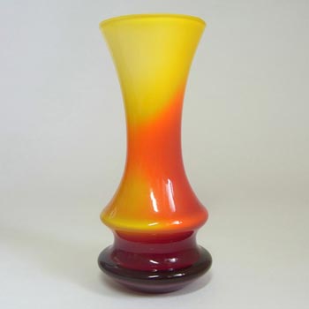 Polish Orange Cased Glass Scandinavian Style Vase