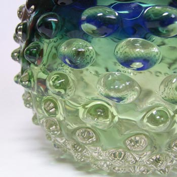 Prachen Czech Blue/Green Glass Vase, Frantisek Koudelka