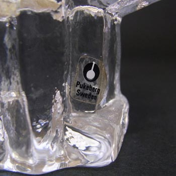 Pukeberg/Uno Westerberg Glass Viking Paperweight -Label