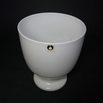Pukeberg Swdish Opaque White Glass Vase - Labelled