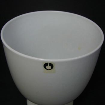 Pukeberg Swdish Opaque White Glass Vase - Labelled