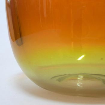 Pukeberg Swedish Orange + Yellow Glass Bowl - Labelled