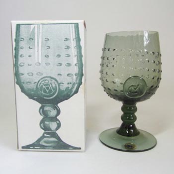 Reijmyre Swedish Smoky Textured Glass Goblet - Boxed