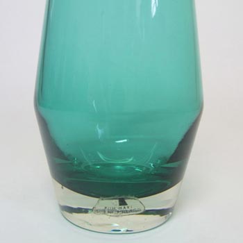Riihimaki / Riihimaen Lasi Oy Turquoise Glass Vase - Labelled