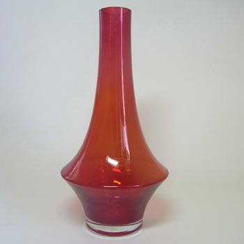 Riihimaki #1379 Riihimaen Lasi Oy Red Glass Vase