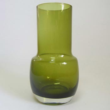 Riihimaki #1483 Riihimaen Lasi Oy Green Glass Vase