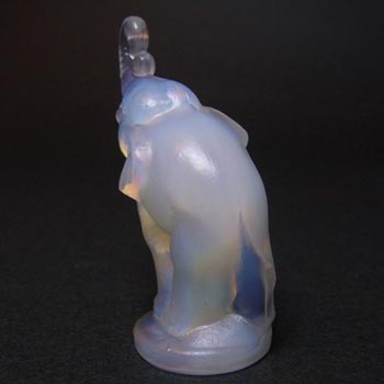 Sabino Signed French Opalescent Glass Elephant Sculpture