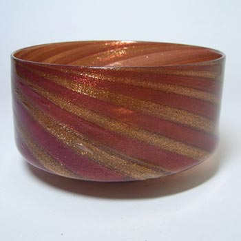 Salviati Copper Aventurine Glass Finger Bowl