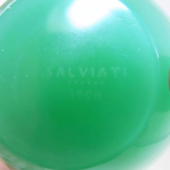 Salviati Murano Green Glass Bowl - Label + Acid Stamped