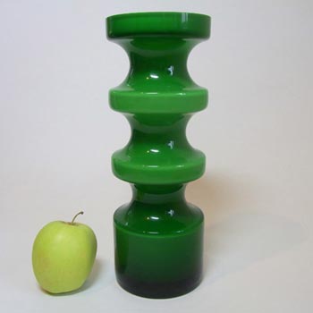 Alsterfors #S5014 Per Ström Green Hooped Cased Glass Vase