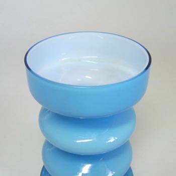 Friedrich German Blue Retro Cased Glass 'Hooped' Vase