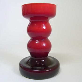 (image for) Polish Red Cased Hooped Glass Vase - Swedish Style