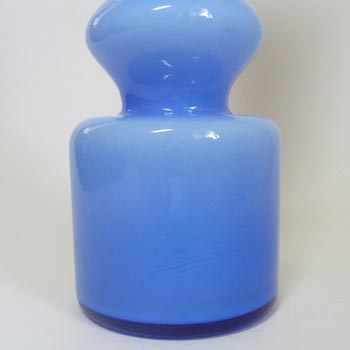 Empoli 1970's Italian Blue Cased Glass Hooped Vase