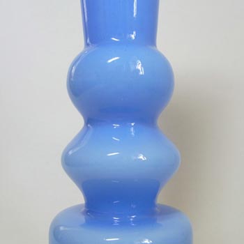 Empoli 1970's Italian Blue Cased Glass Hooped Vase
