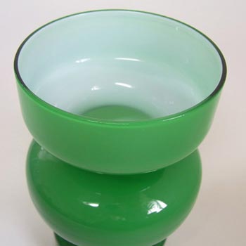 Lindshammar 1970's Swedish Green Glass Vase - Labelled