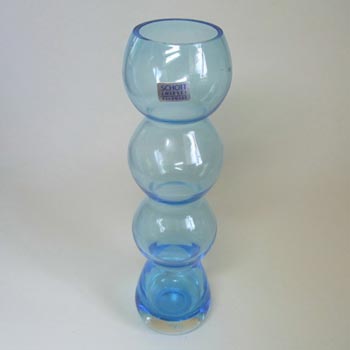 Schott Zwiesel German Large Blue Cased Glass Vase
