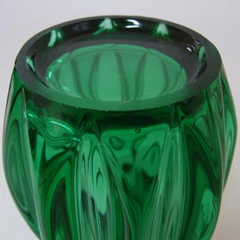 Rosice Sklo Union Green Glass Vase by Jan Schmid #1032