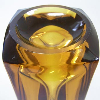 Rosice Sklo Union Amber Glass Vase Jiri Zejmon #472