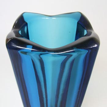 Rosice Sklo Union Blue Glass Vase Miroslav Kubinec #472