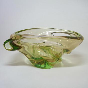 Skrdlovice Czech Uranium Glass Bowl by Jan Broz #5670
