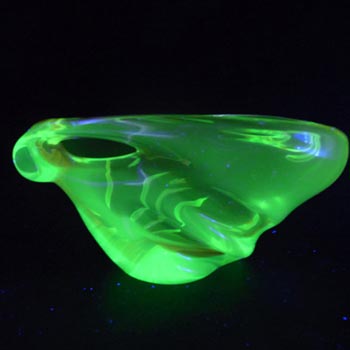 (image for) Skrdlovice #5670 Czech Uranium Glass Bowl by Jan Broz
