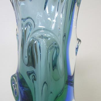 Mstisov / Moser Czech Blue Cased Glass Vase