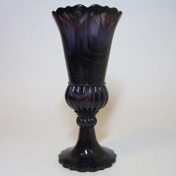Davidson 1890's Victorian Malachite/Slag Glass Vase