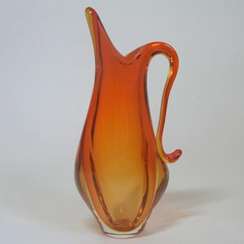 Murano/Venetian Orange & Amber Sommerso Glass Vase